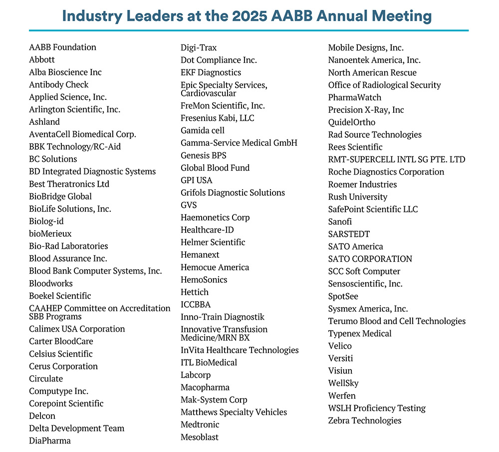 Industry Leaders at the 2025 AABB Annual Meeting