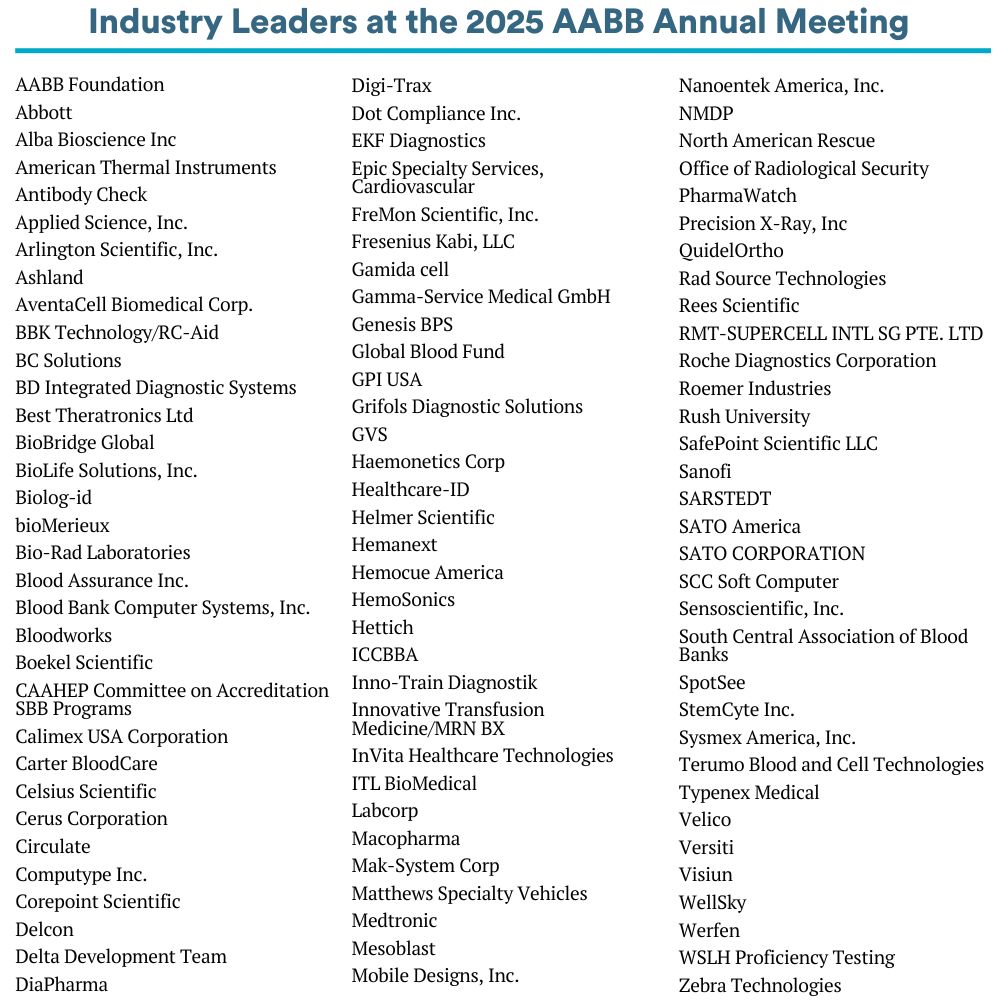 Industry Leaders at the 2025 AABB Annual Meeting