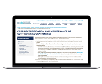 CABP Recertification Web Page