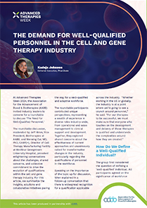 The Demand for Well-Qualified Personnel in the Cell and Gene Therapy Industry